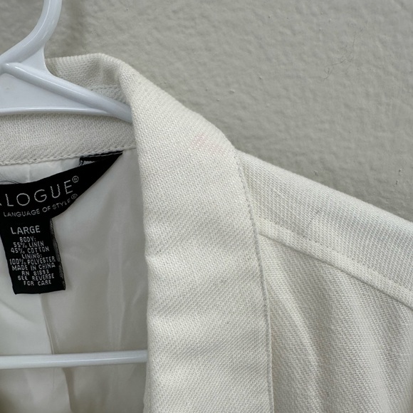 Dialogue Women's White Linen Jacket - Picture 7 of 9